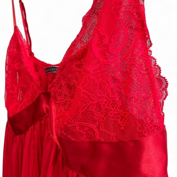 Victoria's Secret Red Silk & Lace Babydoll Dress - Picture 4 of 6